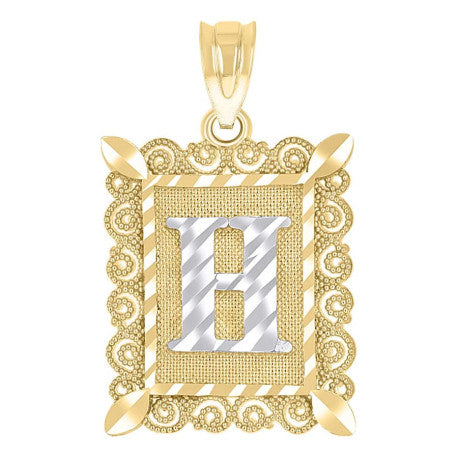 10Kt Gold Initial Letter "H" Pendant