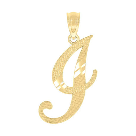 10Kt Gold Initial Letter "I" Pendant