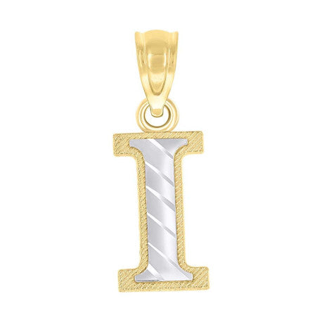 10Kt Gold Initial Letter "I" Pendant
