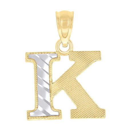 10Kt Gold Initial Letter "K" Pendant
