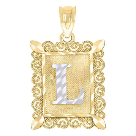 10Kt Gold Initial Letter "L" Pendant