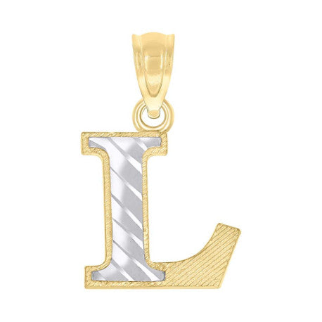 10Kt Gold Initial Letter "L" Pendant