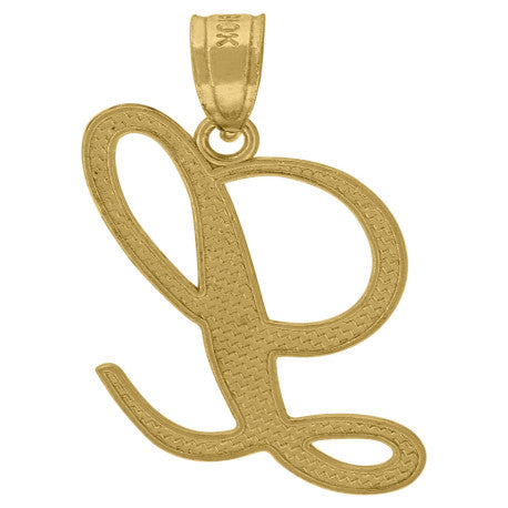10Kt Gold Initial Letter "L" Pendant