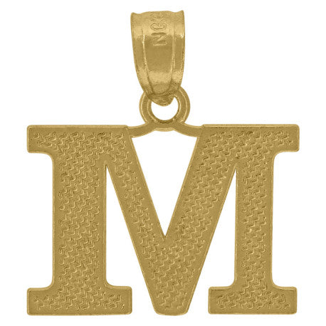 10Kt Gold Initial Letter "M" Pendant