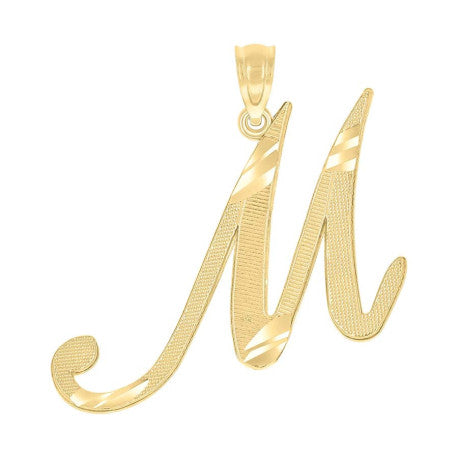 10Kt Gold Initial Letter "M" Pendant