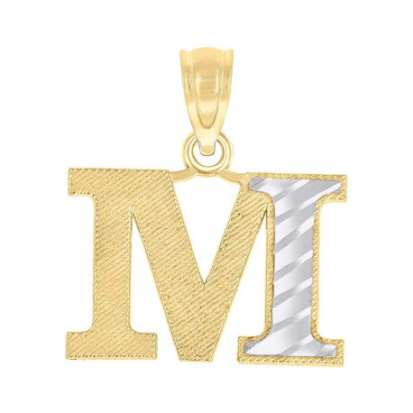 10Kt Gold Initial Letter "M" Pendant