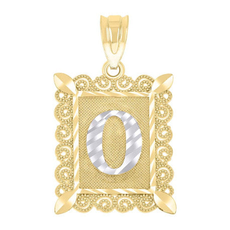 10Kt Gold Initial Letter "O" Pendant