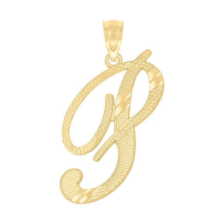 10Kt Gold Initial Letter "P" Pendant