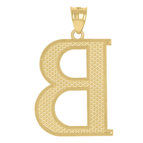 10Kt Gold Initial Letter Pendant "B"