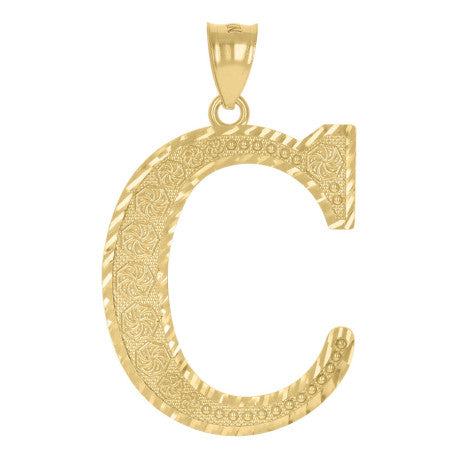 10Kt Gold Initial Letter Pendant "C"