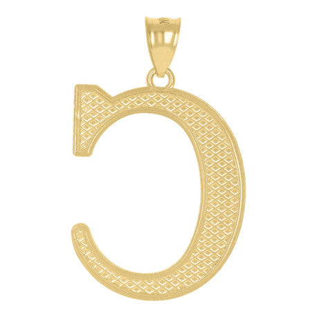 10Kt Gold Initial Letter Pendant "C"