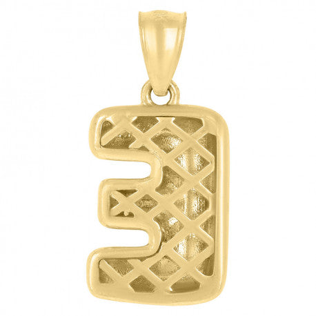 10Kt Gold Initial Letter Pendant "E"