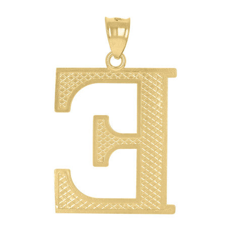10Kt Gold Initial Letter Pendant "E"