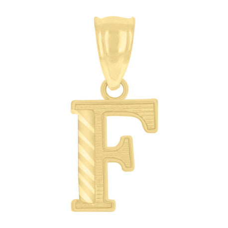 10Kt Gold Initial Letter Pendant "F"