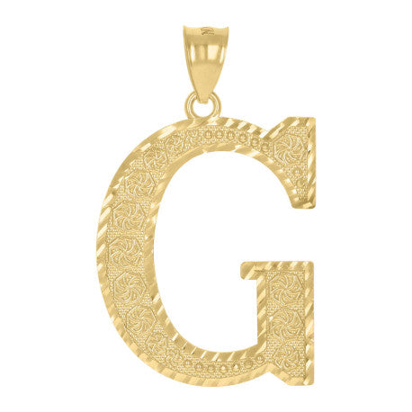 10Kt Gold Initial Letter Pendant "G"