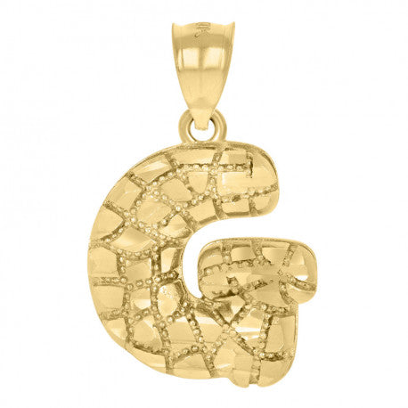 10Kt Gold Initial Letter Pendant "G"