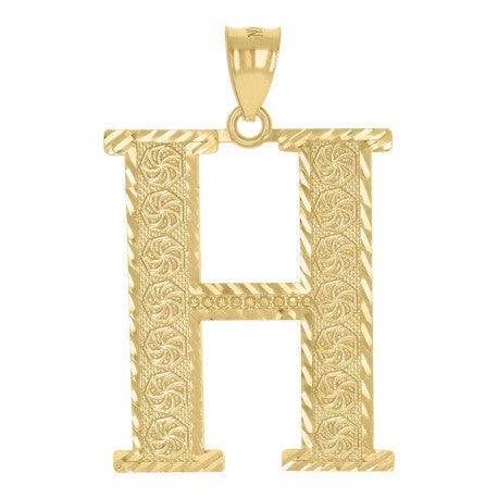 10Kt Gold Initial Letter Pendant "H"