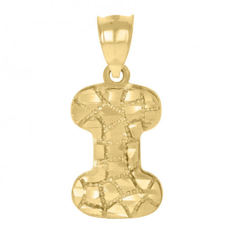 10Kt Gold Initial Letter Pendant "I"