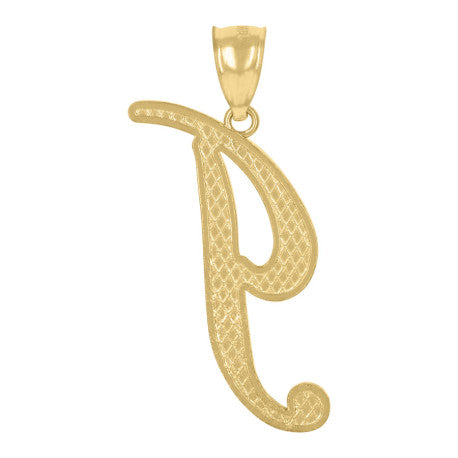 10Kt Gold Initial Letter Pendant "I"