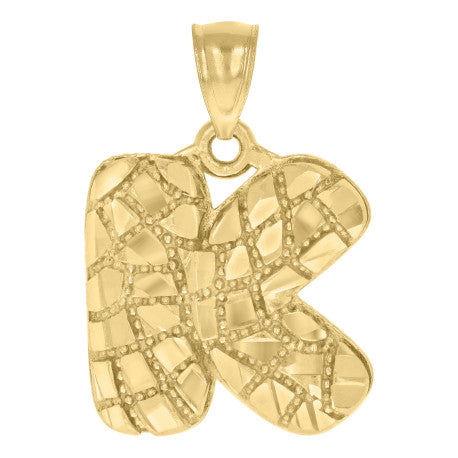 10Kt Gold Initial Letter Pendant "K"
