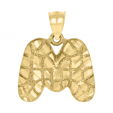 10Kt Gold Initial Letter Pendant "M"