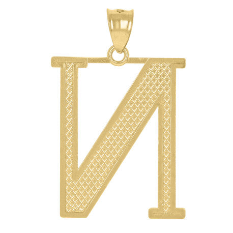 10Kt Gold Initial Letter Pendant "N"