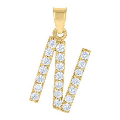 10Kt Gold Initial Letter Pendant "N"