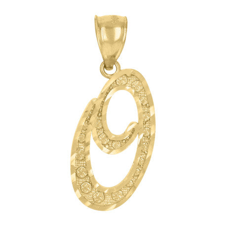 10Kt Gold Initial Letter Pendant "O"