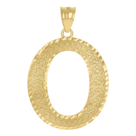 10Kt Gold Initial Letter Pendant "O"