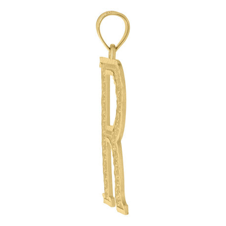 10Kt Gold Initial Letter Pendant "R"