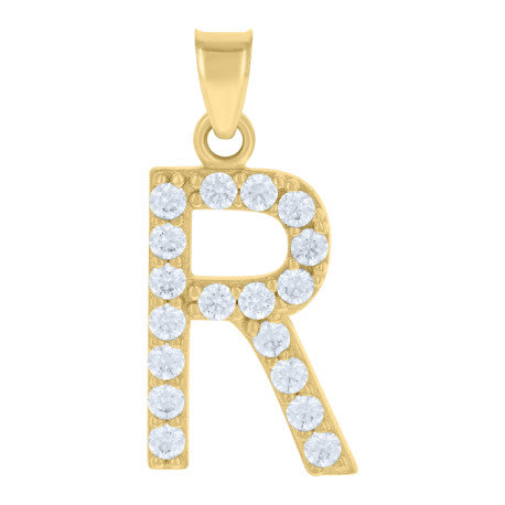 10Kt Gold Initial Letter Pendant "R"