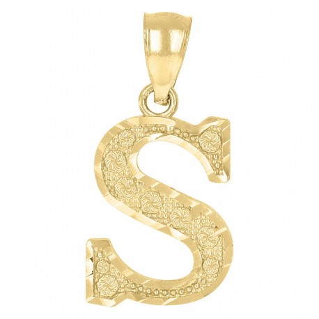 10Kt Gold Initial Letter Pendant "S"