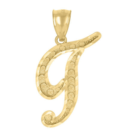 10Kt Gold Initial Letter Pendant "T"