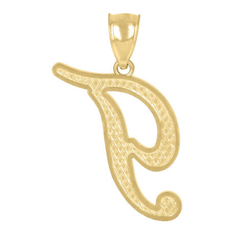 10Kt Gold Initial Letter Pendant "T"