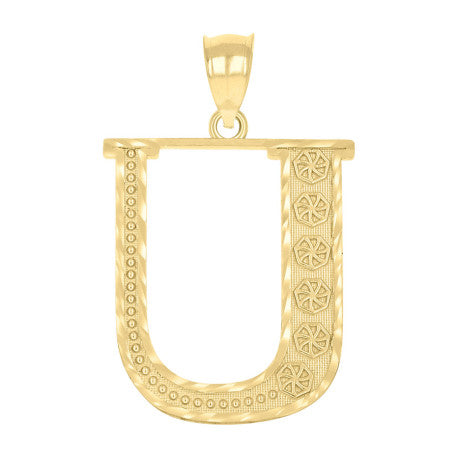10Kt Gold Initial Letter Pendant "U"