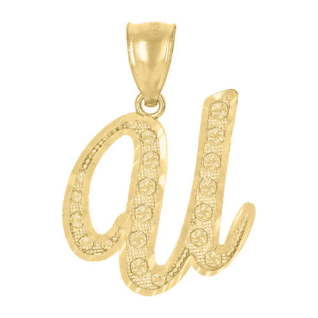 10Kt Gold Initial Letter Pendant "U"