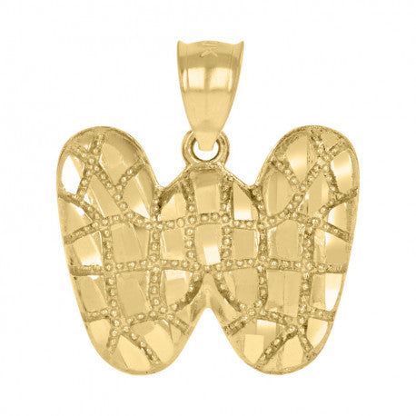 10Kt Gold Initial Letter Pendant "W"