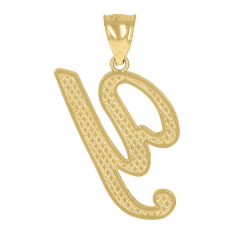 10Kt Gold Initial Letter Pendant "Y"