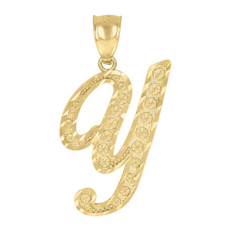 10Kt Gold Initial Letter Pendant "Y"