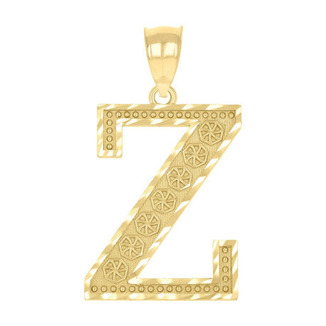 10Kt Gold Initial Letter Pendant "Z"