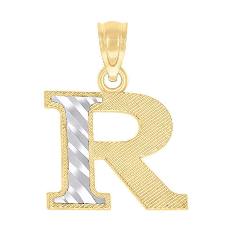 10Kt Gold Initial Letter "R" Pendant