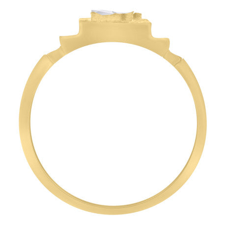 10Kt Gold Initial Letter Ring "F"