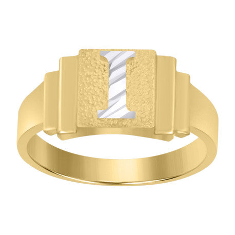 10Kt Gold Initial Letter Ring "I"