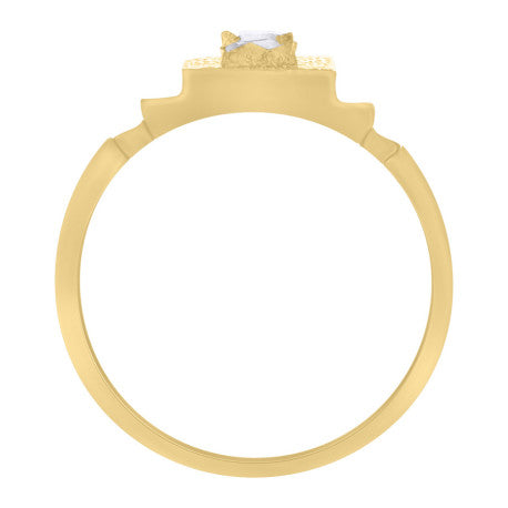 10Kt Gold Initial Letter Ring "I"