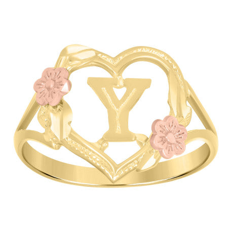 10Kt Gold Initial Letter Ring "Y"