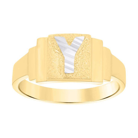 10Kt Gold Initial Letter Ring "Y"