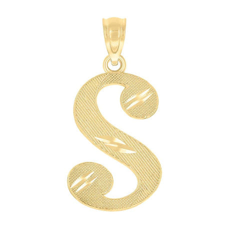 10Kt Gold Initial Letter "S" Pendant
