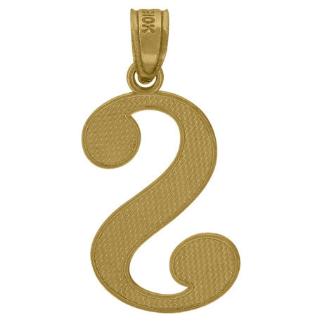 10Kt Gold Initial Letter "S" Pendant
