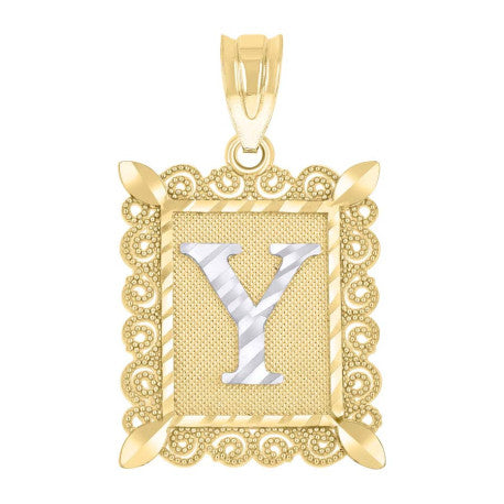 10Kt Gold Initial Letter "Y" Pendant