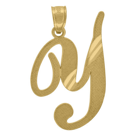 10Kt Gold Initial Letter "Y" Pendant